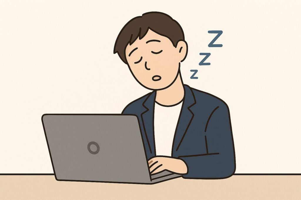 仕事中に眠くなる男性