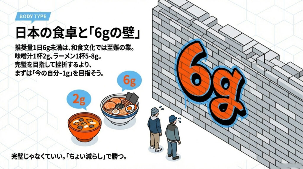 塩分6gの壁
